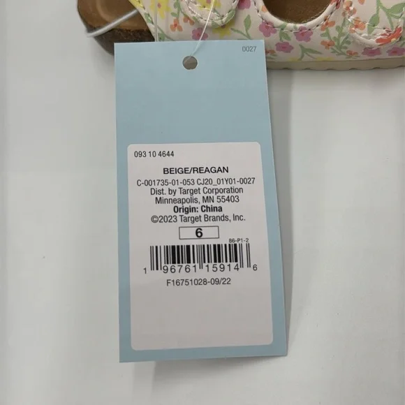 NWT Cat & Jack Toddler Reagan Floral Print Footbed Sandals Size 6 - Picture 7 of 11